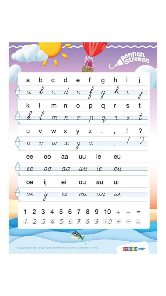 Pennenstreken 3 - groep 3 - letterkaart verbonden schrift