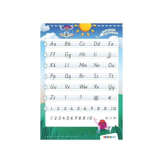Pennenstreken 3 - groep 4 - t/m gr8 letterkaart blokschrift