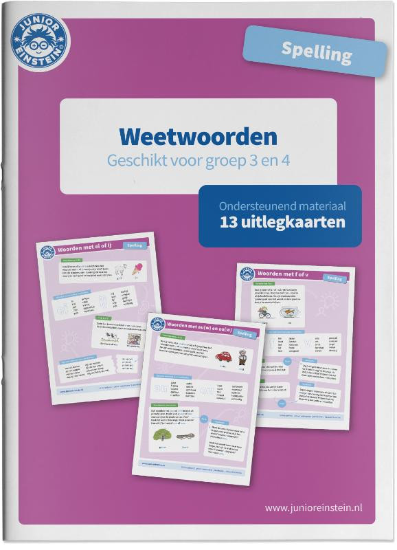 Junior Einstein Spelling Groep 3 en 4 - Weetwoorden - Ondersteunend Materiaal