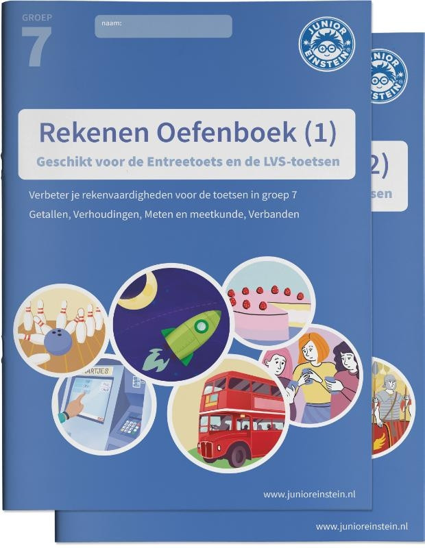 Junior Einstein Rekenen - Oefenboek groep 7 - deel 1 en 2
